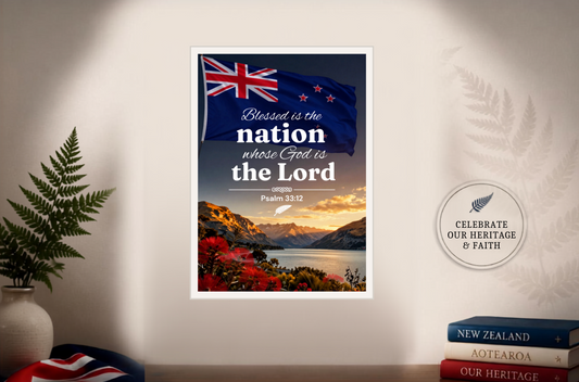 Faith & Aotearoa Collection – A4 White Wooden Framed Print