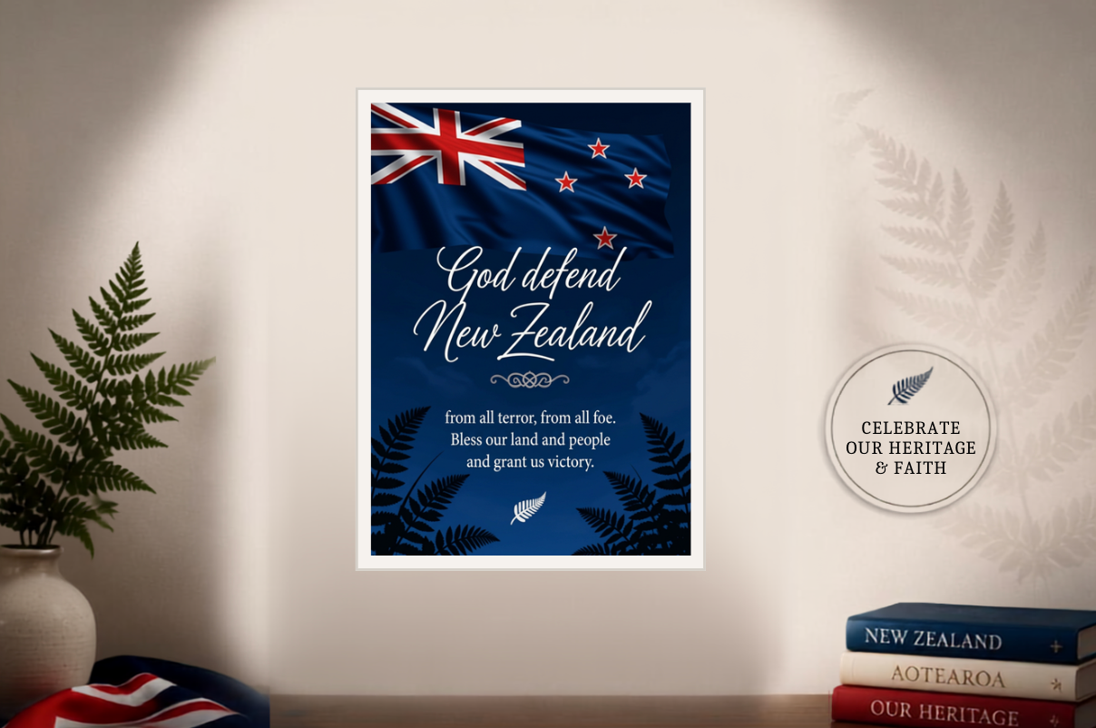 Faith & Aotearoa Collection – A4 White Wooden Framed Print