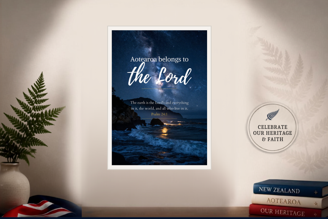 Faith & Aotearoa Collection – A4 White Wooden Framed Print